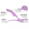 A purple alligator clip used for hair sectioning, highlighting its strong versatility and comfort features.