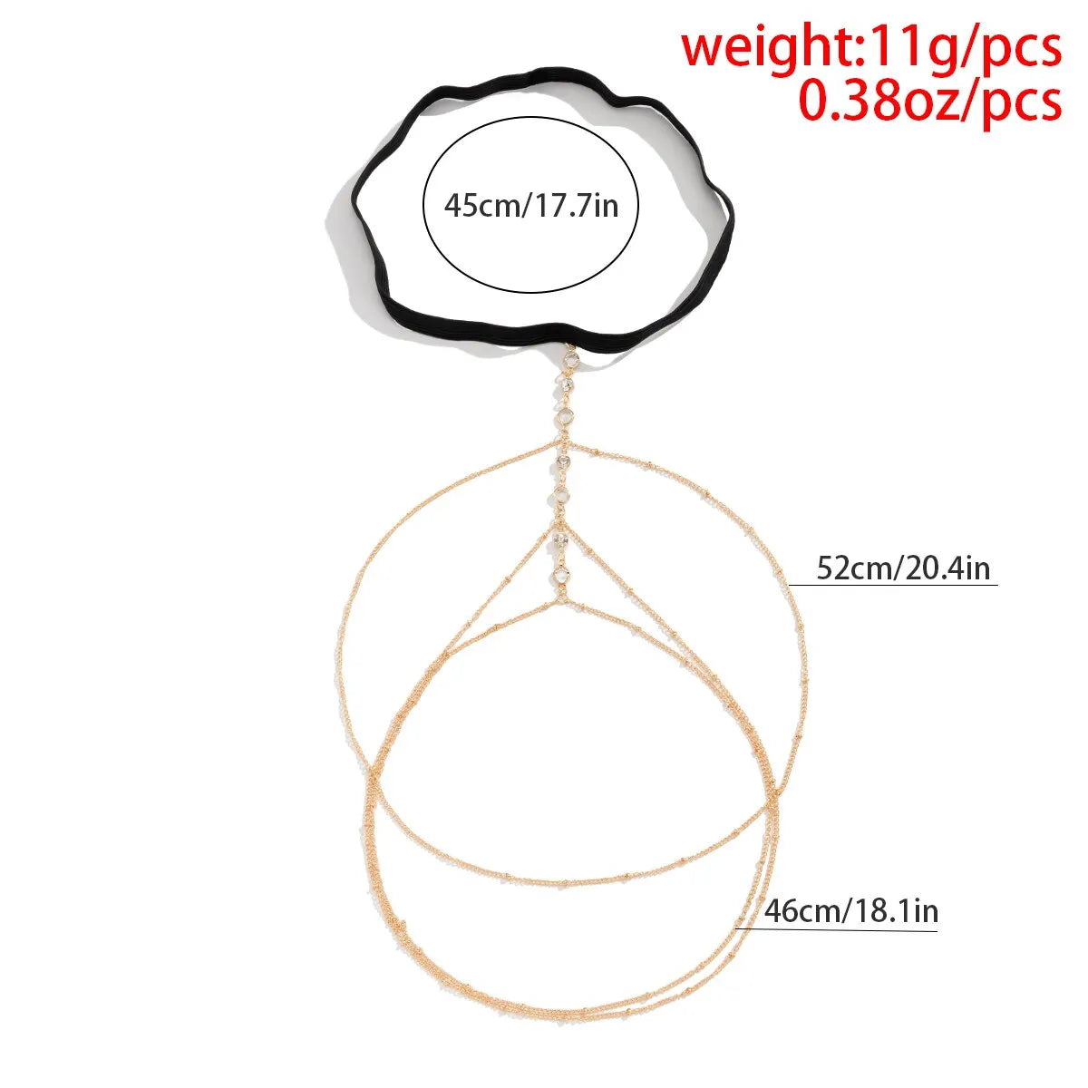 Boho crystal leg thigh body chain jewelry featuring multiple delicate chains.