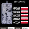 Set C white silicone ear grip hooks for glasses and sunglasses in various sizes