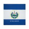 Blau-weiiges Stoffstück mit der Flagge El Salvador und dem Schriftzug EI SALVADOR