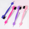 A set of five precision edge control hair combs in purple, pink, and black on a white background.
