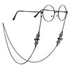 Black metal link eyeglass straps for glasses and sunglasses