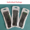 Three individual packages of adjustable lace wig edge bands are displayed on a teal surface.