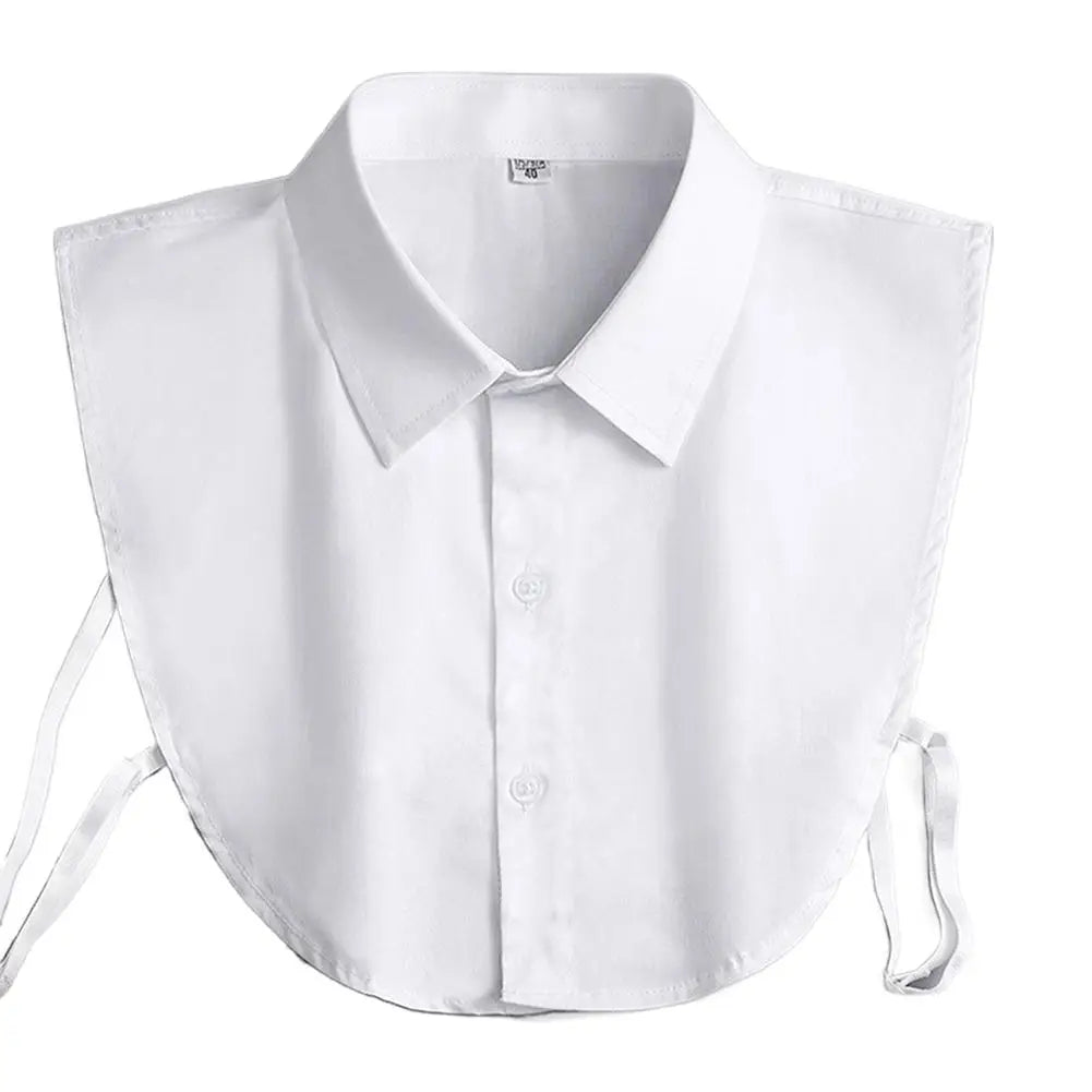 White universal fake collar for formal wear displayed flat