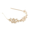 Gold leaf headband for bridal or party decoration featuring delicate floral elements