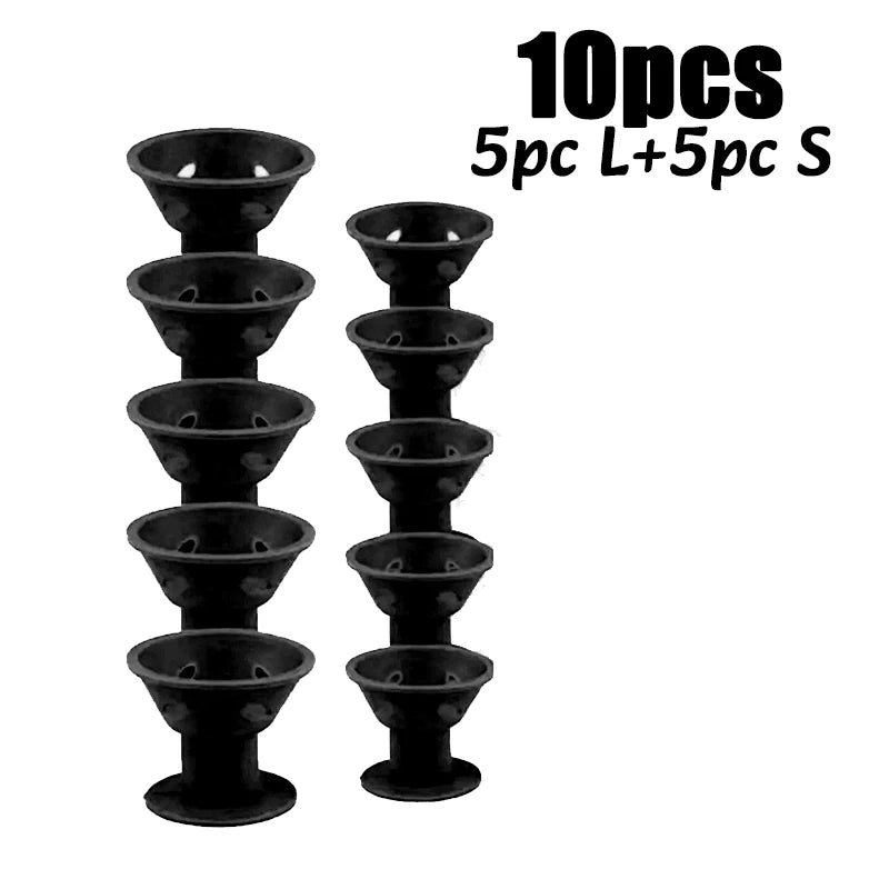 A set of 10 heatless magic hair curlers, including 5 large and 5 small versions.