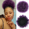 Purple kinky drawstring ponytail extension hair swatch