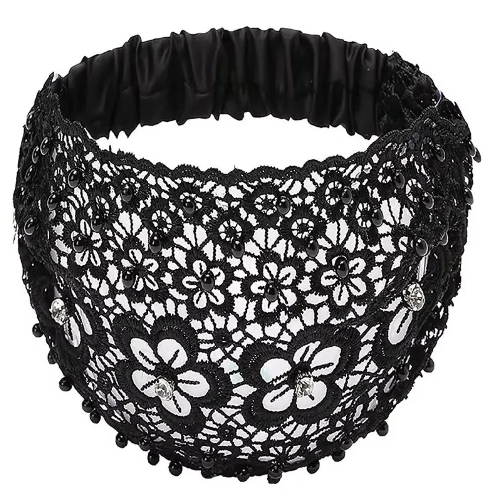 Crystal Pearl Floral Beaded Headband