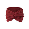 A deep maroon fabric headband tied in a knot, suitable for yoga or sports.