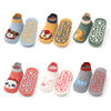 Ein Set von zehn Baumwollsocken mit verschiedenen Cartoon-Tiermustern für Kinder