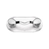 Clear plastic magnetic eyeglass holder clip with two rounded grips