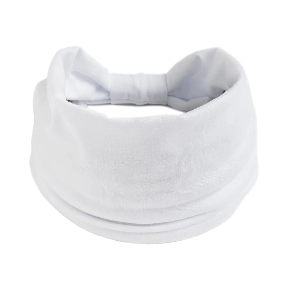 White boho knot headwrap hair band for women