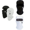 Un conjunto de máscaras deportivas y balaclavas para la cara completa en blanco y negro.