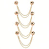 Gold-toned multi-function magnetic clothing clips in a delicate chain design