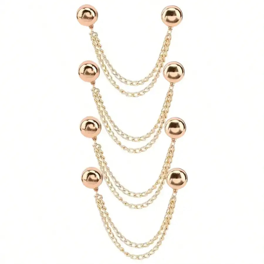 Gold-toned multi-function magnetic clothing clips in a delicate chain design