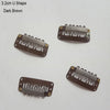 A set of dark brown 3.2cm U-shape precision hair extension clips.