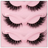A pink plastic tray holding a pair of premium false cat eye strip eyelashes.