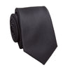 Black men's slim jacquard business tie folded and displayed