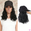 Black adjustable short wave wig shown on a model and as a separate product view.