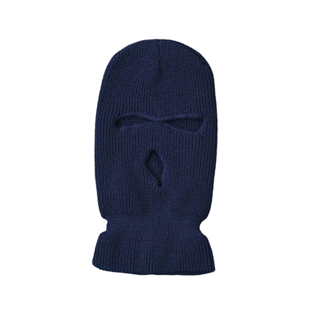 Dunkelblaue Strick-Balaclava und winddichte Skimaske