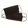 A pair of black disposable face masks for adult protection.