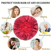 Bonnet pour cheveux en soie satinée rouge, utilisé pour dormir, cuisiner, maquiller et nettoyer la maison.