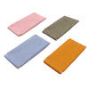 A set of four premium PU leather eyewear storage bags in pink, olive green, light blue, and orange.