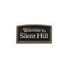 Rechteckige Emaille-Anstecknadel mit Goldrand, graviert mit 'Welcome to Silent Hill'
