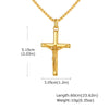 Gold finish stainless steel cross necklace with a chain and a pendant
