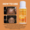 A bottle of wodemate lace melting spray with instructions on how to use it for wig adhesion.
