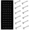 A set of stainless steel nose studs and piercing jewelry with various lengths shown on a black background.