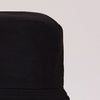Black kids letter print sun hat shown in a close-up view against a light background.