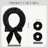 Scrunchies en satin noir pour fer à boucler pour cheveux