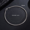 A silver stainless steel Cuban link bracelet with a 3mm chain and a perimeter of 18cm.