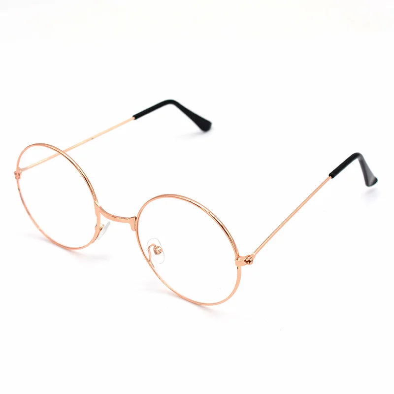 Gafas redondas de metal anti-luz azul con monturas doradas finas y brazos negros