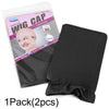 A package of two black wig caps for wigs and hair netting.