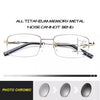 A pair of titanium memory metal photochromic progressive reading glasses shown against a white background.