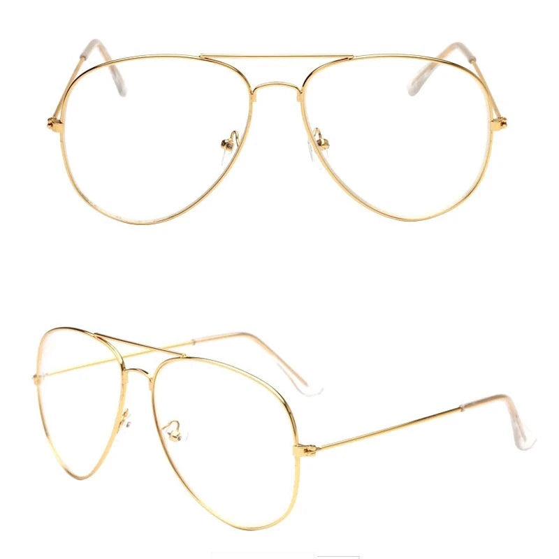Lunettes à monture dorée rétro pour femmes et hommes