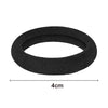 Black seamless hair ties for ponytail holders, shown flat with a 4cm dimension.
