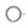 A silver stainless steel Cuban link bracelet with a width of 10mm.