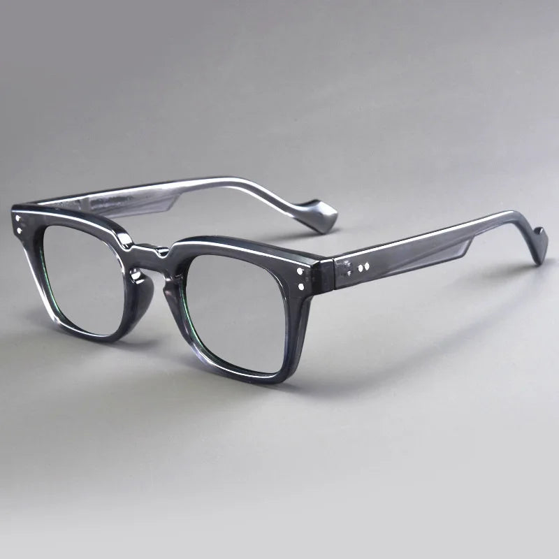 Lunettes de lecture anti-lumière bleue avec monture fine et légère unisexes en argent.