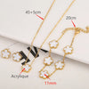 Pulsera de flores de planta de acero inoxidable chapado en oro con flores de acrílico y cadenas de 45+5 cm y 20 cm.