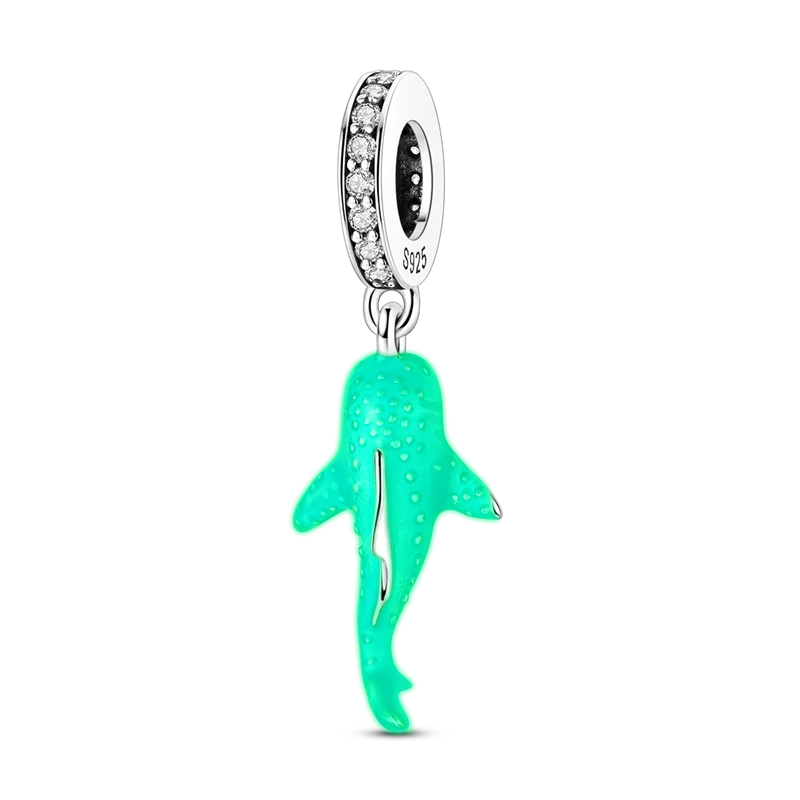 Sterling silver devil's eye charm bracelet featuring a turquoise-colored charm.