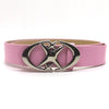 Pink vintage gothic belt with a silver moon star buckle.