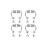 A set of silver hoop nose rings and stud earrings for fashion statement jewelry
