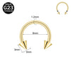 Gold-toned titanium nose ring with a curved bar and pointed ends.