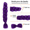 Purple braided hair wig showing tight top, fluffy center, and neat end details.