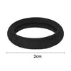 A black seamless hair tie or ponytail holder ring with a 2cm diameter.
