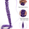 Purple braided hair tie with gold thread braid and natural hair ends