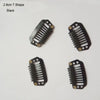 A set of black T-shaped precision hair extension clips.